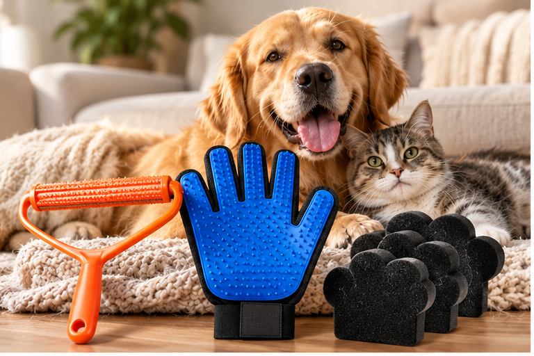 Pet Hair Starter Kit (Roller + Glove + Laundry Catchers)
