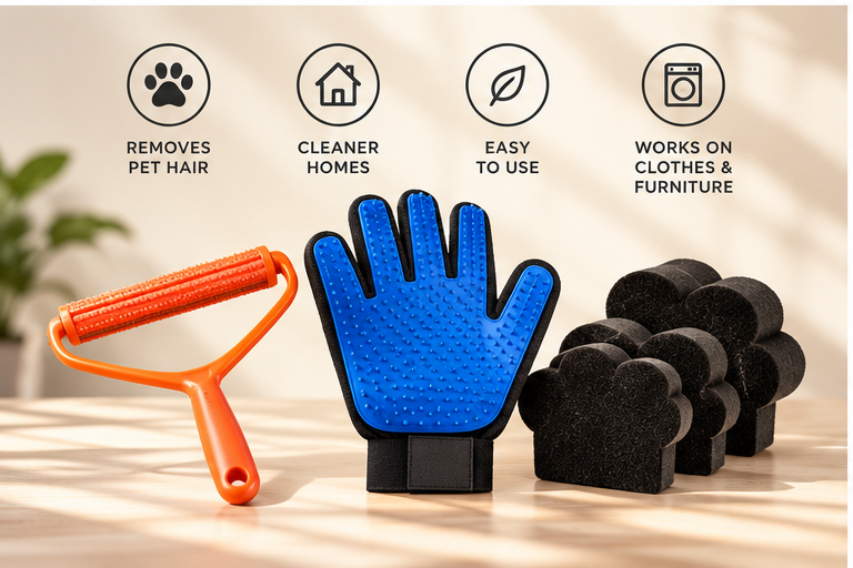 Pet Hair Starter Kit (Roller + Glove + Laundry Catchers)