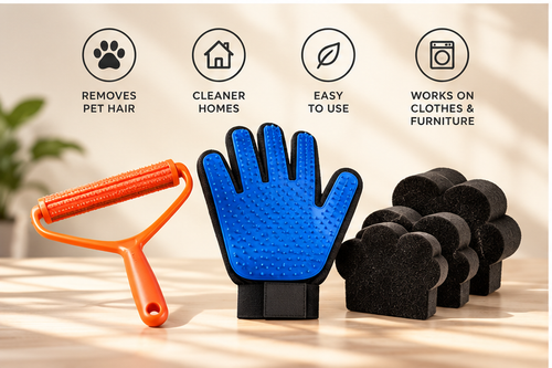 Pet Hair Starter Kit (Roller + Glove + Laundry Catchers)