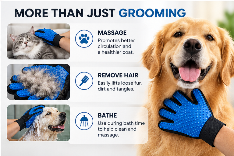 Pet Deshedding Grooming Glove